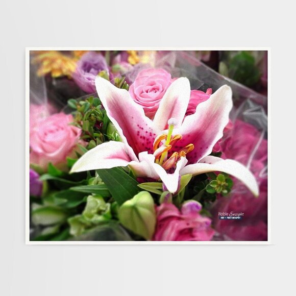 Asiatic Lily Rosella’s Dream Pink Flowers Closeup Oil Painting Art Poster Print - Picture 2 of 5